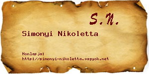 Simonyi Nikoletta névjegykártya