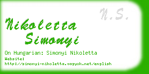 nikoletta simonyi business card